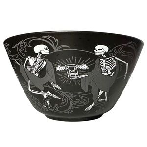 Killstar Bowl Dance Macabre Black Ceramic Skeletons